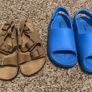 Blue and Brown Kids Sandals